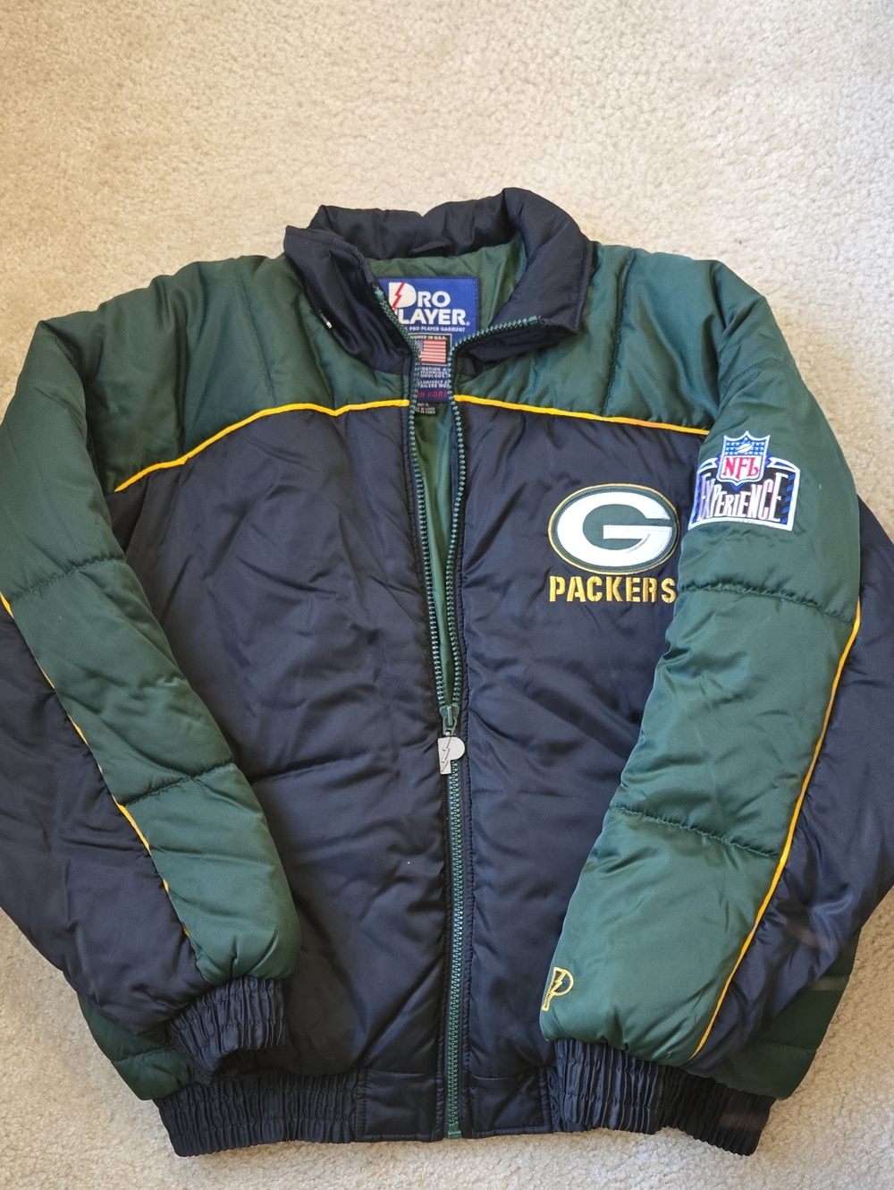 Pro Player Green Bay Packers Jacket in Green, Black & Yellow